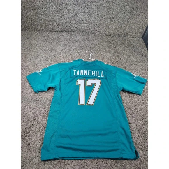 Nike Miami Dolphins Ryan Tannehill 17 Jersey Youth Large Aqua NFL On Field 46652 - Picture 9 of 9